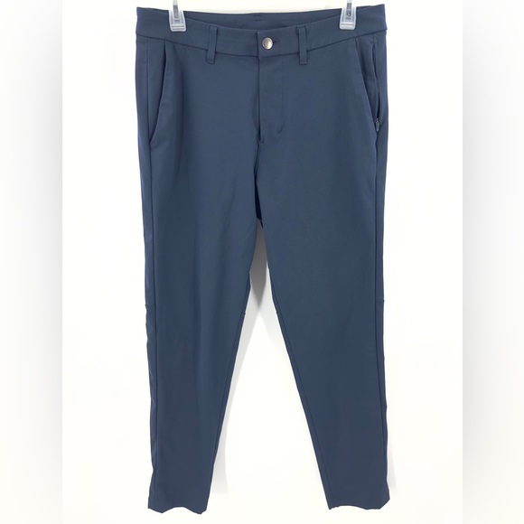 Lululemon Mens Commission Pants Size 31 Slim Fit Navy Blue Stretch Casual Office - Picture 1 of 9